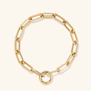 Mejuri 14k Paperclip Charm Bracelet